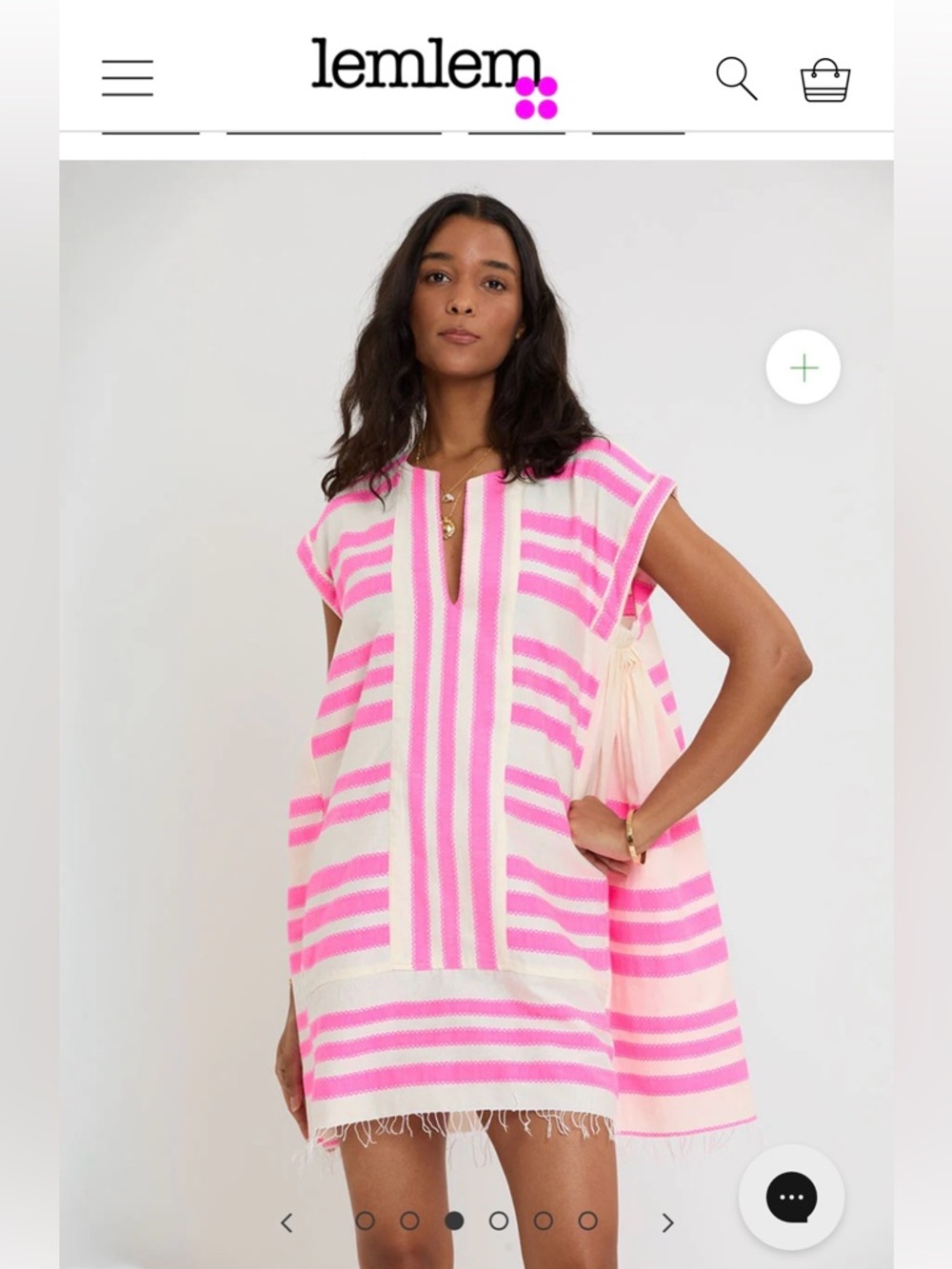 Lemlem Light Blue Caftan/Swim Cover-up - Picture 7 of 8